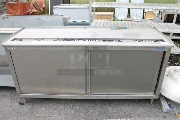 Stainless Steel Commercial Counter w/ 3 Bar Mats, 2 Doors and Under Shelf. - Image 1 of 9