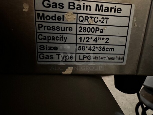 Gas Bain Marie QRTC-2T  LPG Buffet Food Warmer 2 Sections 23X16X14 - Image 6 of 7