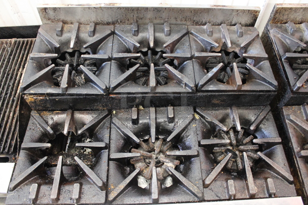 LATE MODEL! Garland Stainless Steel Commercial Countertop Natural Gas Powered 2 Tier 6 Burner Range. - Image 2 of 8