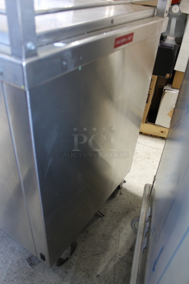 Stainless Steel Commercial Portable Warming Buffet Station w/ Sneeze Guard on Commercial Casters. Cannot Test Due To Plug Style - Image 8 of 9