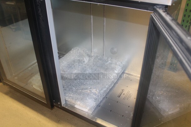 NEW! Beverage Air Model BB58HC-1-G-B Commercial Glass Door Bar Back Refrigerator/Cooler With Stainless Steel Top. 59x28x40. 115V/60Hz.  - Image 3 of 7