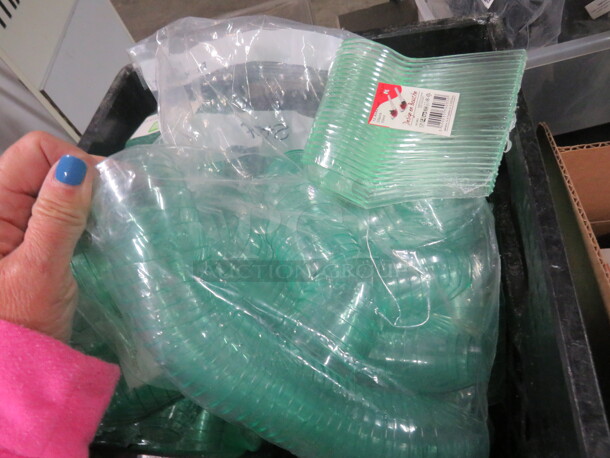 One Lot Of Seagreen Shot Glasses. - Image 1 of 1