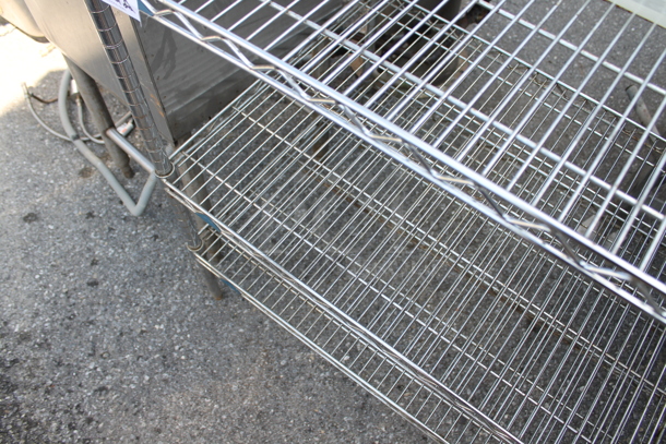 Chrome Finish 3 Tier Wire Shelving Unit. BUYER MUST DISMANTLE. PCI CANNOT DISMANTLE FOR SHIPPING. PLEASE CONSIDER FREIGHT CHARGES.  - Image 3 of 3