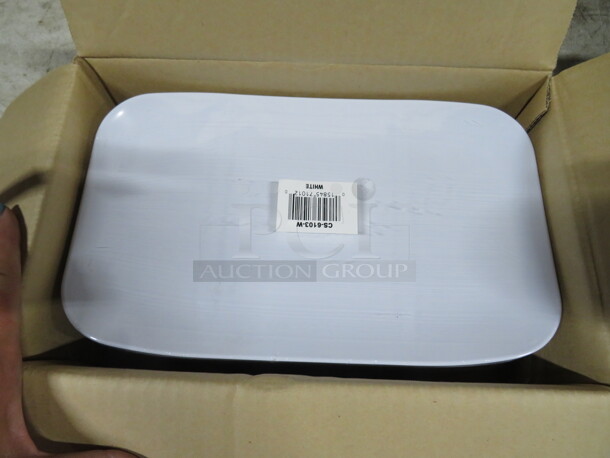 NEW 11.25X7 GET White Rectangular Platter. 12XBID - Image 1 of 1