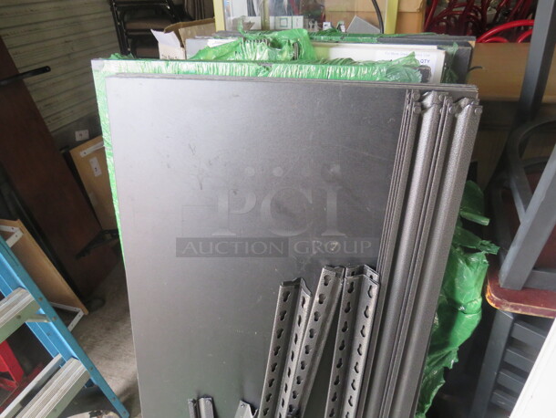 One Shelving System With 5 Black Shelves. Assembly Required. 47X17  - Image 2 of 2