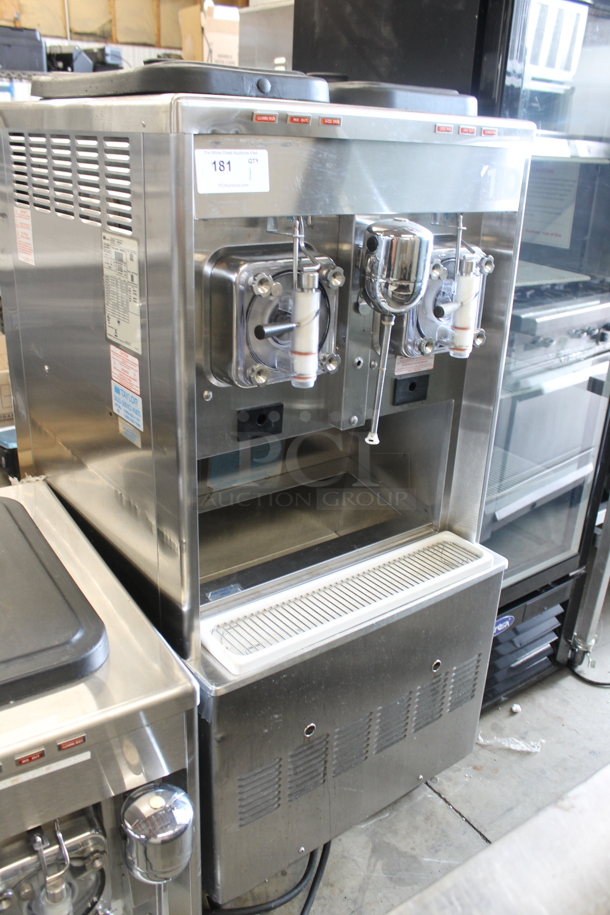 2013 Taylor 342D-27 Stainless Steel Commercial Floor Style Air Cooled 2 Flavor Frozen Beverage Machine w/ Drink Mixer Attachment on Commercial Casters. 208-230 Volts, 1 Phase. - Image 1 of 8