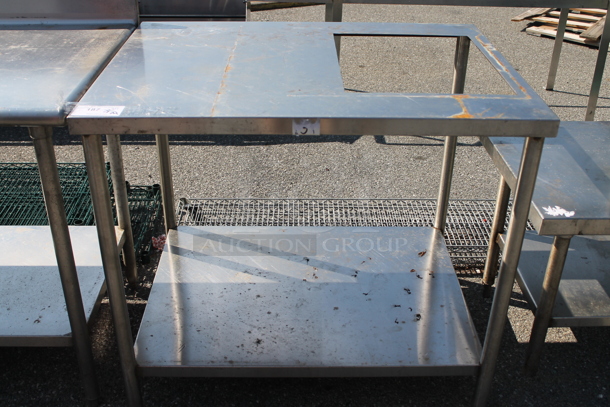 Stainless Steel Table w/ Cut Out and Under Shelf. - Image 1 of 3
