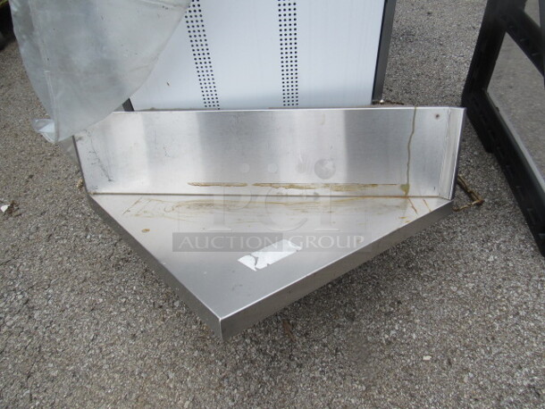One Stainless Steel Corner Shelf With Back Splash. 35X20 - Image 2 of 2