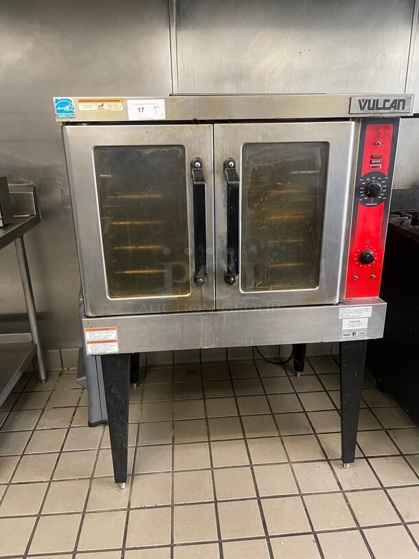 Late Model! Vulcan VC4GD Commercial Single Full Size Natural Gas Convection Oven - 50,000 BTU One Stand With 5 Shelves NSF Tested and Working! - Image 3 of 11