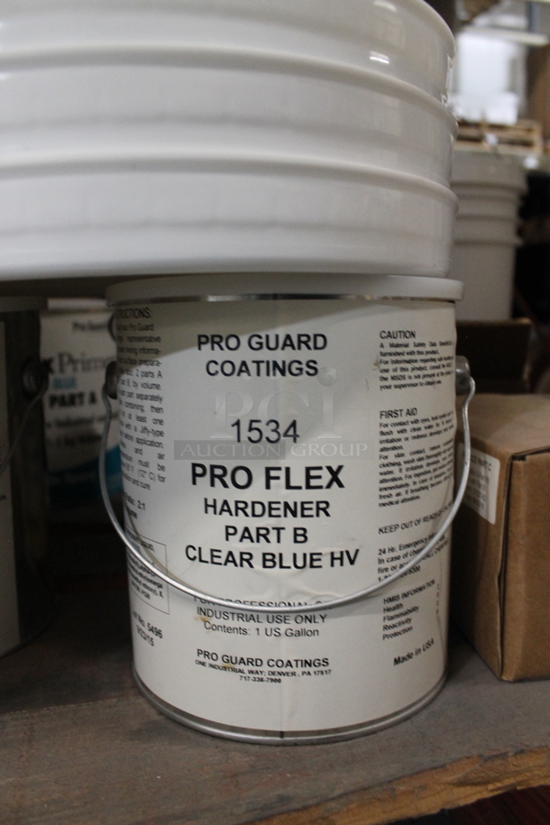 ALL ONE MONEY! PALLET LOT w/ Various Buckets Including Pro Flex Hardener Part B Clear Blue HV. BUYER MUST REMOVE. - Image 4 of 5