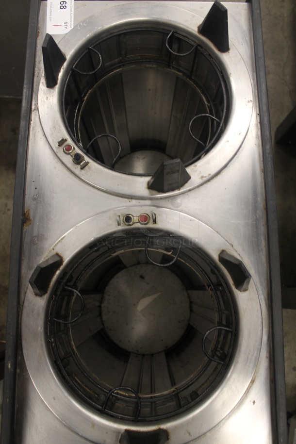 APW Wyott Stainless Steel Commercial 2 Well Plate Return on Commercial Casters.  - Image 4 of 5