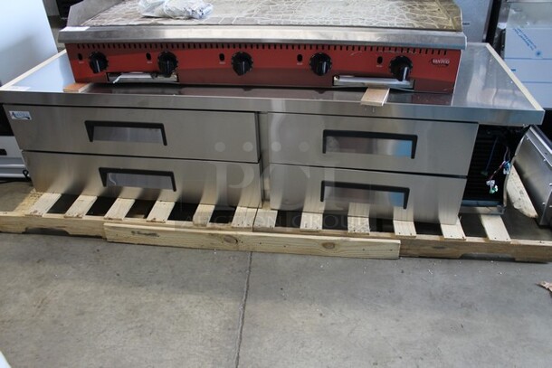 BRAND NEW SCRATCH AND DENT! 2023 Avantco 178CBE84HC Stainless Steel Commercial 4 Drawer Chef Base. 115 Volts, 1 Phase. Cannot Test.