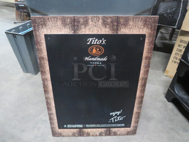 One Titos Menu Chalkboard. 18X24 - Image 1 of 1