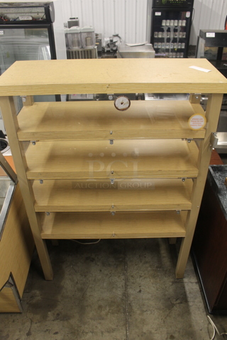 Wood Pattern 5 Tier Shelving Unit w/ Poly Doors.