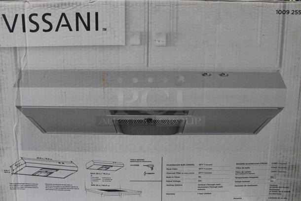 BRAND NEW IN BOX! Vissani 30BLC19PRT PRF0185848 Range Hood. 120 Volts, 1 Phase.  - Image 2 of 7