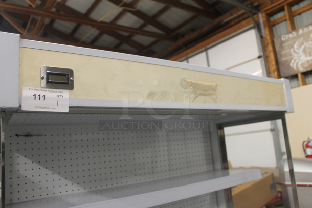 BRAND NEW SCRATCH AND DENT! CustomCool GC48SC Metal Commercial Floor Style Open Grab N Go Merchandiser w/ Metal Shelves. 115 Volts, 1 Phase. Tested and Powers On But Does Not Get Cold
 - Image 6 of 7
