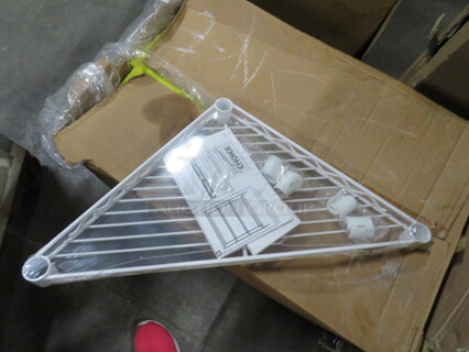 NEW Metro 18 Inch White Triangular Shelf. 2XBID. #L18TRW