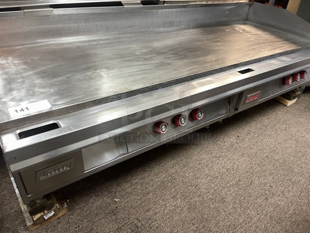 Lang 172T 72 inch  Electric Griddle w/ Thermostatic Controls - 1inch Steel Plate, 208v/3ph Tested and Working! - Image 4 of 12