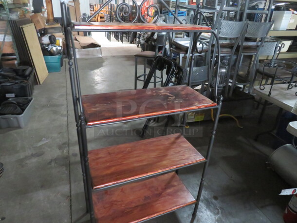 One 4 Shelf Wooden/Metal Bakers Rack. 32X15X60.5 - Image 2 of 2