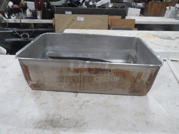 One Full Size 6 Inch Deep Hotel Pan.