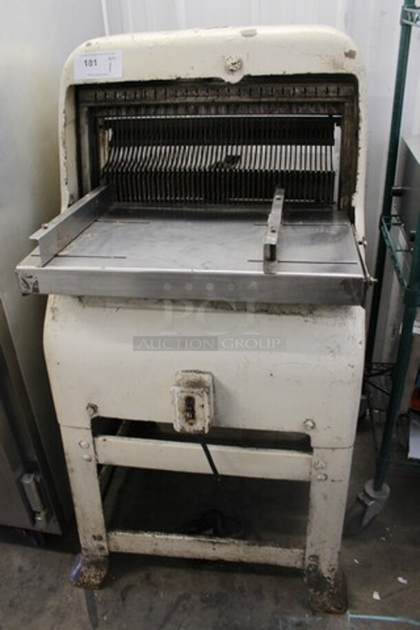 Oliver 797 S Metal Commercial Floor Style Bread Loaf Slicer. Tested and Does Not Power On
