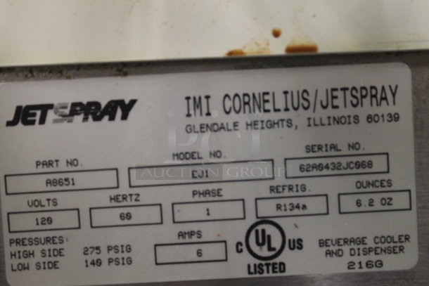 Jetspray EJ1 Stainless Steel Commercial Countertop Refrigerated Beverage Holder Dispenser. 120 Volts, 1 Phase. Tested and Working! - Image 4 of 4