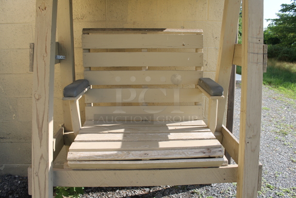 Wooden Bench w/ Roof. BUYER MUST REMOVE. (outside) - Image 4 of 6
