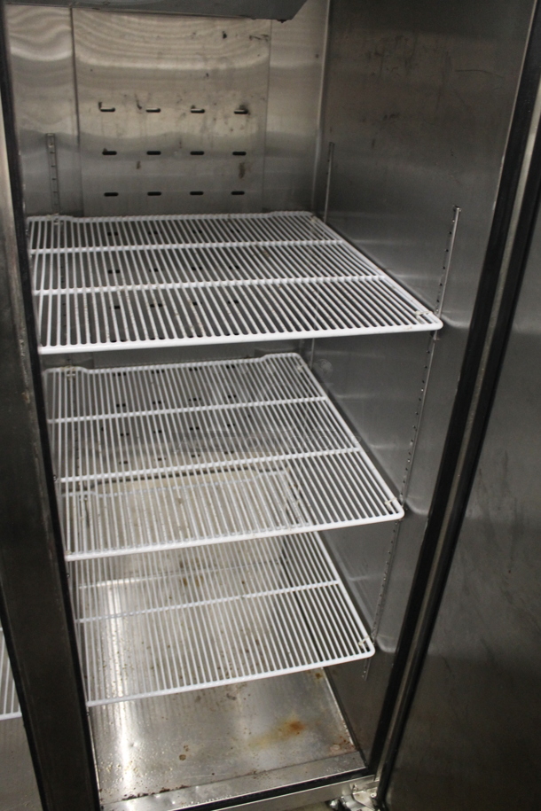 Migali C-2F-HC Stainless Steel Commercial 2 Door Reach In Freezer w/ Poly Coated Racks on Commercial Casters. 115 Volts, 1 Phase. Tested and Working! - Image 5 of 6