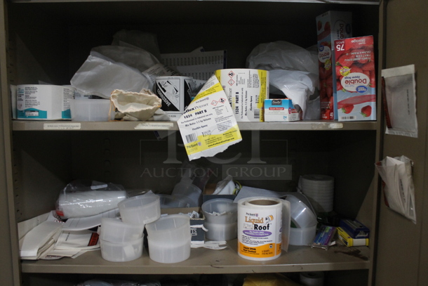 Gray Metal 2 Door Cabinet w/ Contents Including Labels. - Image 4 of 6