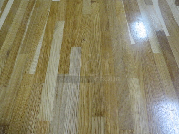 One BEAUTIFUL 1.5 Inch Thick Solid Wooden Butcher Block Table On A Pedestal Base. 48X30X30. This Table Top Looks Brand NEW! - Image 3 of 3