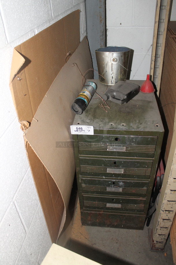 ALL ONE MONEY! Lot of Green Metal 4 Drawer Filing Cabinet w/ Contents. BUYER MUST REMOVE. - Image 1 of 7