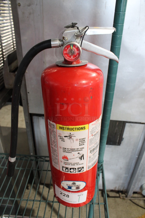 Badger Dry Chemical Fire Extinguisher. 5x7x18