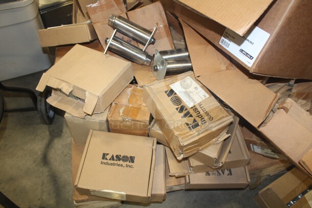 ALL ONE MONEY! Pallet Of Miscellanous Equipment Legs, Casters, Metal Plates  - Image 5 of 6