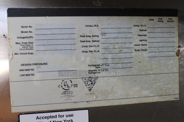 Norlake Stainless Steel Commercial 2 Door Reach In Cooler w/ Poly Coated Racks. Tested and Working! - Image 6 of 6