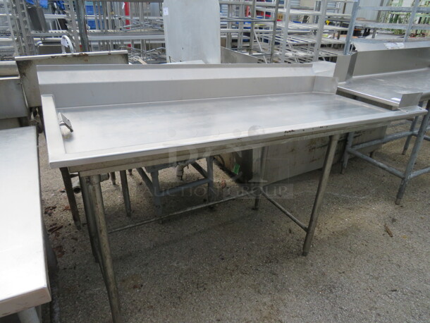 One Stainless Steel Left Side Dishwasher Table. 72X31X44