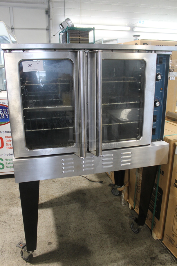 Stainless Steel Commercial Natural Gas Powered Full Size Convection Oven w/ View Through Doors, Metal Oven Racks, Thermostatic Controls and Metal Legs on Commercial Casters. - Image 2 of 8