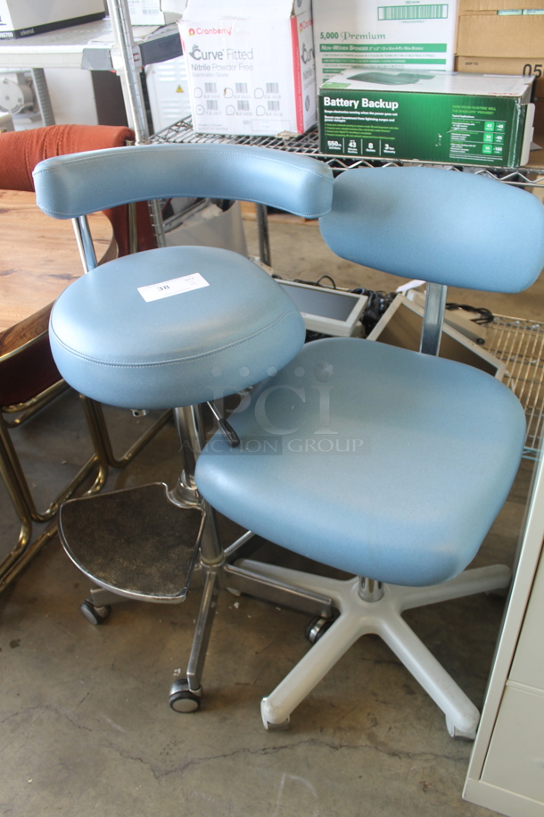 2 Various Blue Chairs on Casters. 2 Times Your Bid! - Image 3 of 3