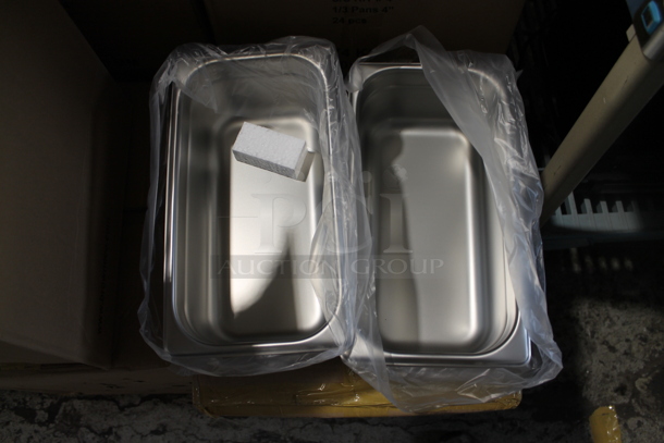 8 Boxes of 24 BRAND NEW Browne Stainless Steel 1/3 Size Drop in Bins. 1/3x4. 8 Times Your Bid! - Image 6 of 7