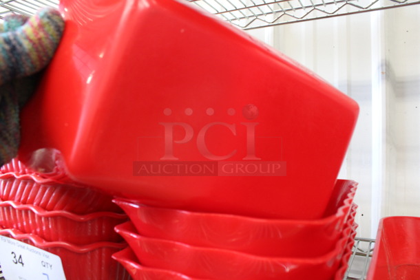 4 Red Poly Bowl Trays. 6.5x10x3. 4 Times Your Bid! - Image 3 of 3