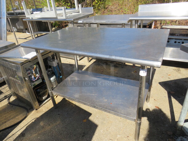 One Stainless Steel Table With Stainless Steel Under Shelf. 48X30X34.5 - Image 1 of 1