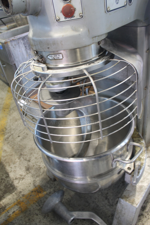 Hobart P660 Metal Commercial Floor Style 60 Quart Planetary Dough Mixer w/ Stainless Steel Mixing Bowl, Bowl Guard and 2 Dough Hook Attachments. 208-240 Volts, 3 Phase. - Image 4 of 8