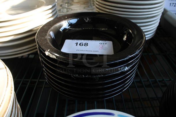 8 Black Ceramic Bowls. 8.25x8.25x2. 8 Times Your Bid!