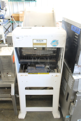 Oliver 797-32 Metal Commercial Floor Style Bread Loaf Slicer. 115 Volts, 1 Phase. Cannot Test Due To Cut Power Cord 