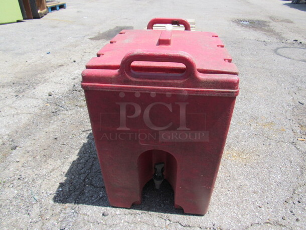 One Red Cambro Drink Dispenser. 