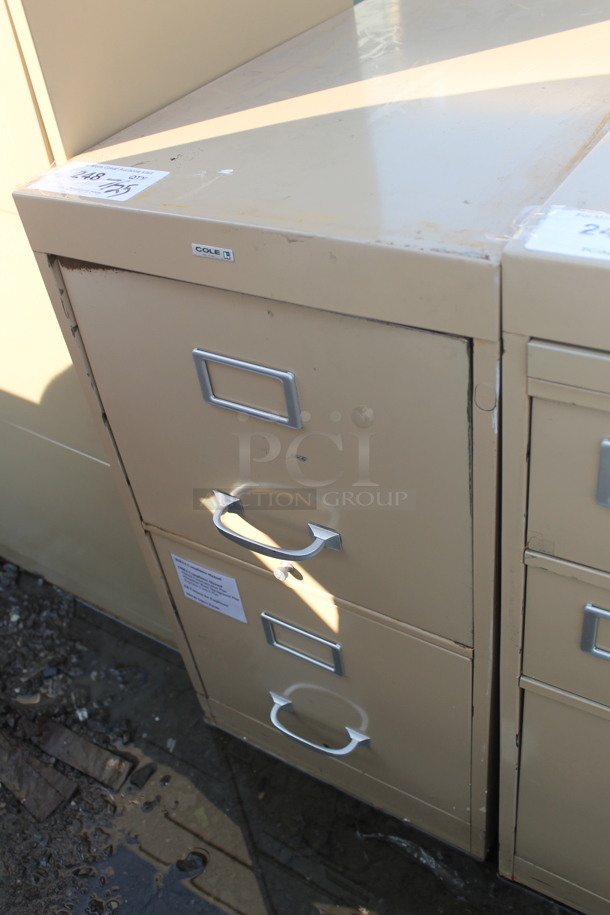 Cole Tan Metal 2 Drawer Filing Cabinet. - Image 3 of 5