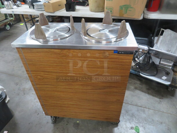 One Carter Hoffman Dual Spring Loaded 9.5 Inch  Plate Transport On Casters. 15X29X41 