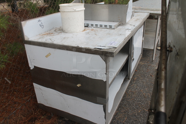 BRAND NEW SCRATCH AND DENT! Stainless Steel Commercial Counter w/ Cut Out, Back Splash, Under Shelves and Door.  - Image 2 of 6