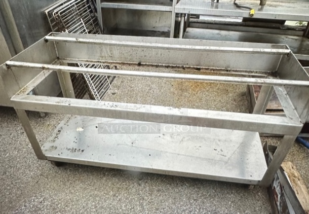 One Stainless Steel Equipment Table With Under Shelf On Casters. 38X36X28 - Image 1 of 1