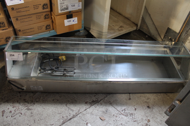 BM-4 Stainless Steel Commercial Countertop Heated Rail w/ Sneeze Guard. 220 Volts, 1 Phase.  - Image 2 of 3