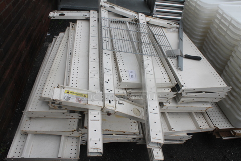ALL ONE MONEY! PALLET LOT of Various Metal Shelf Pieces!